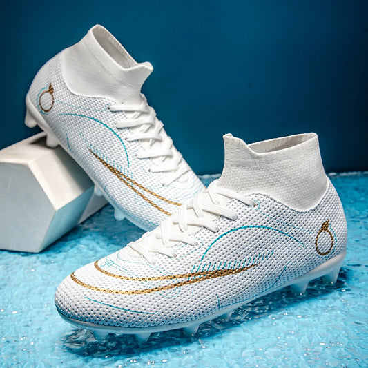 Men AG/FG Firm Ground Football Shoes Wear Resistant PU Upper Stable Studs For Adult Outdoor Lawn Competitive Football Games