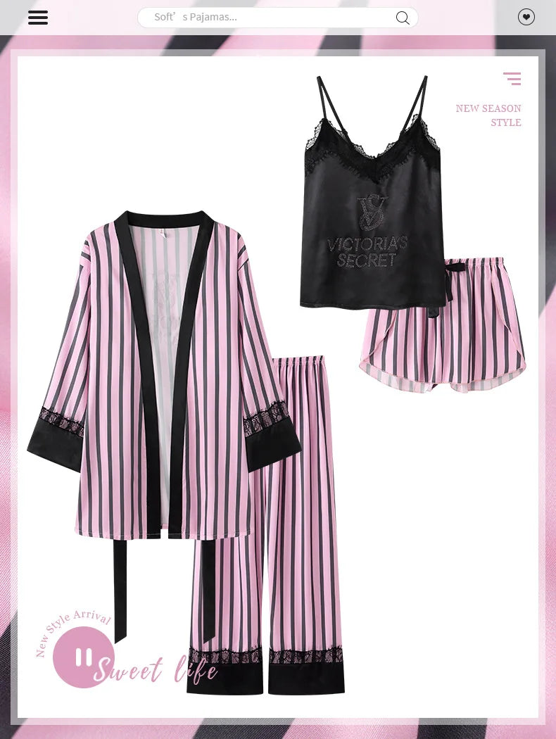 Women's Lace-Trim Sleepwear Set