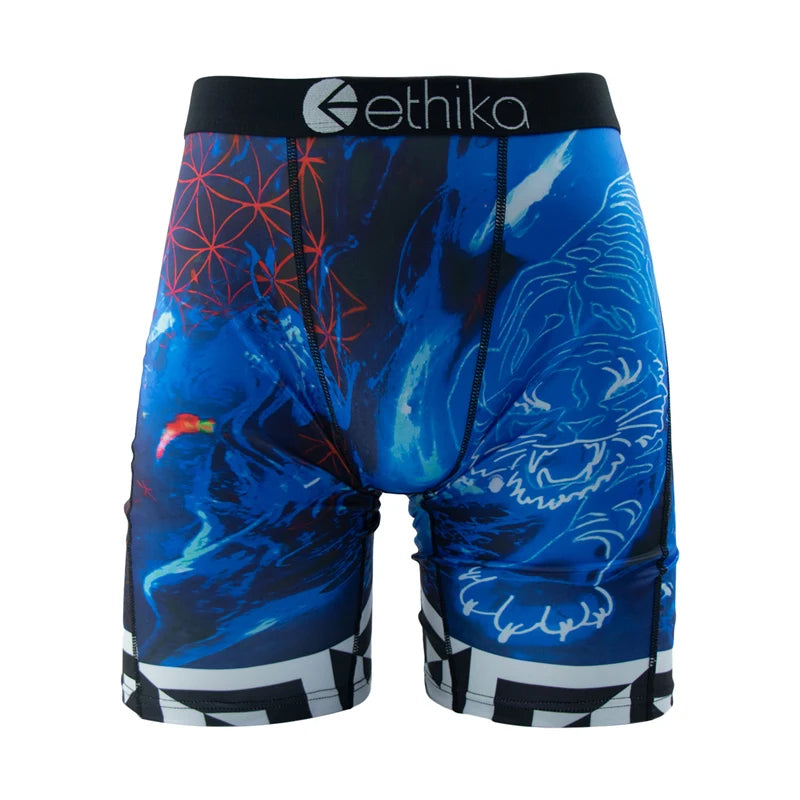 ETHIKA Men Underwear Boxers 1Pcs Breathable Mesh Crotch Man Swimming Underpants Plus Size L-3XL Mens Panties Men's Boxers Briefs