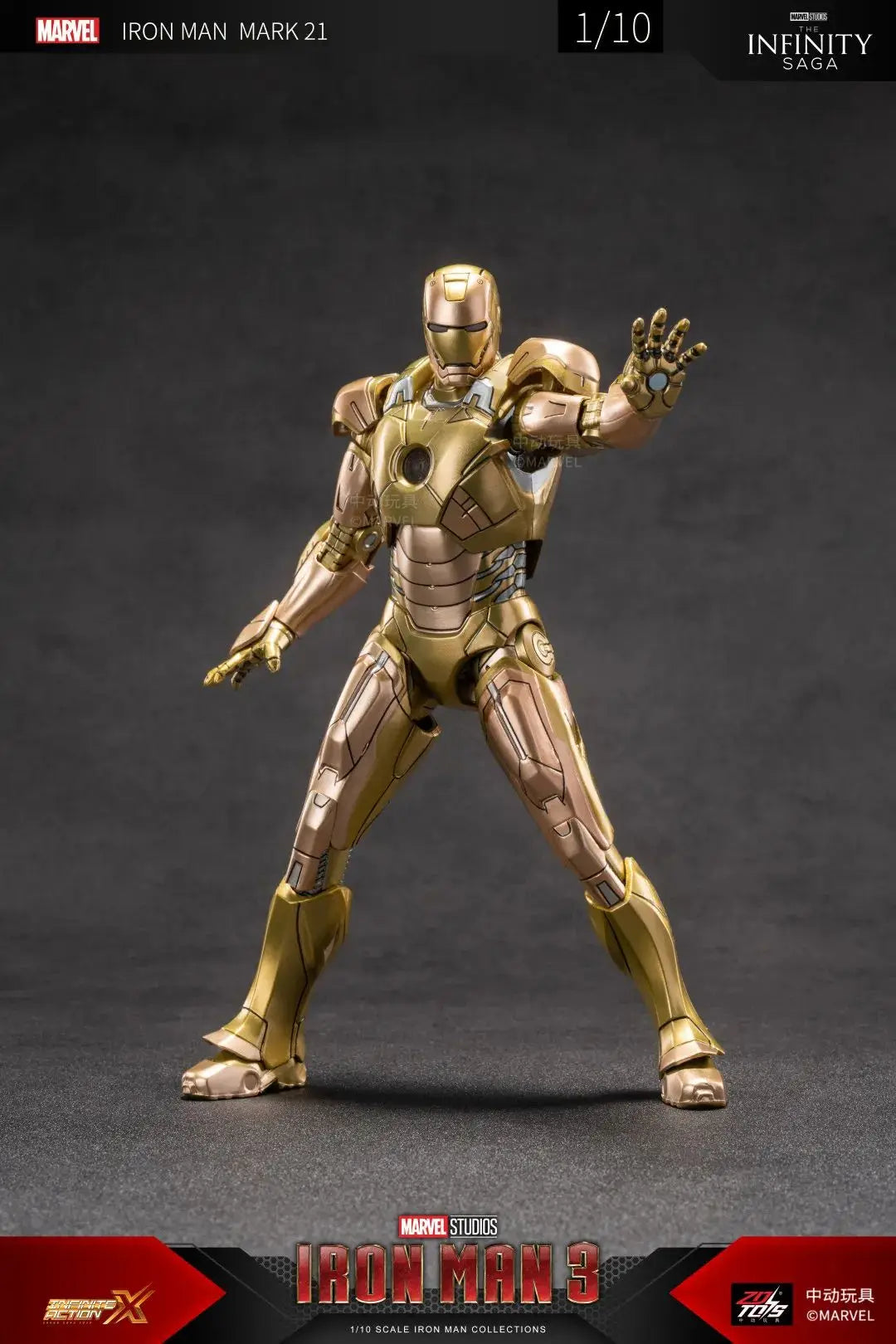 ZD Toys 1/10 Iron Man Figurines MK30 Iron Patriot Blacklash Figures MK33 MK39 MK17 MK21Action Movie Model Adult Collect Gift