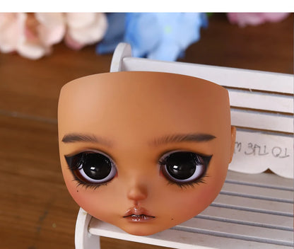 Blyth1/6 doll Hand-painted shell DIY makeup lip carving eyebrows handmade Ears