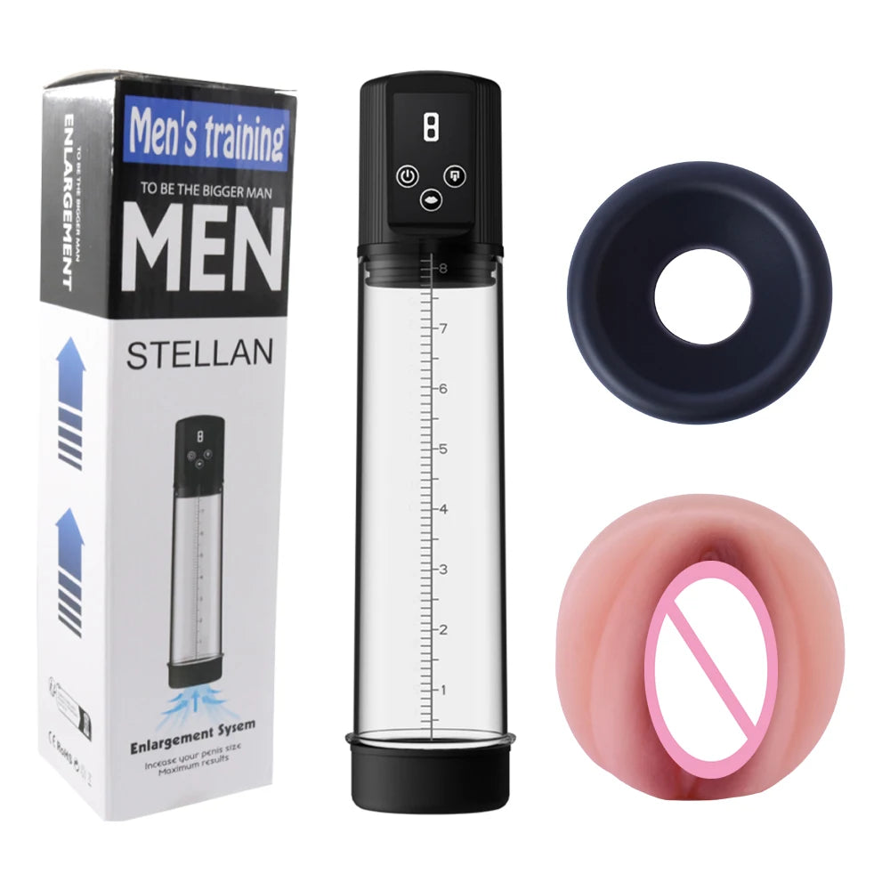 Electric Penis Pump Erection Enlargement Extend Pump 9 Suction Levels Masturbating Penis Extender Exerci Sex Toy for Adult Men