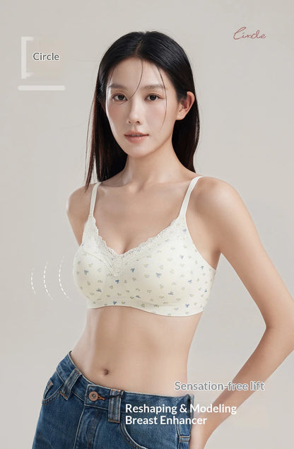 Women's Floral Lace Wireless Bra Set
