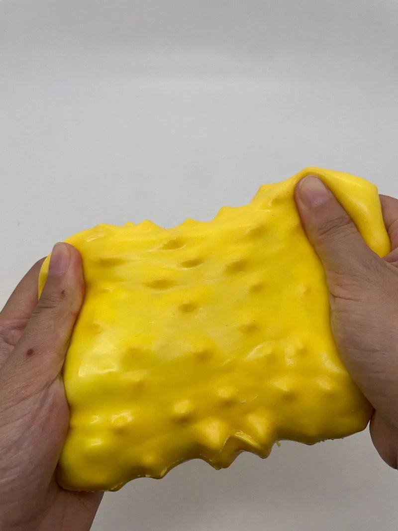 Crunchy Durian Building Block Handmade Squeeze Ball Fruits Stress Ball Popping Sound Squishy Toy Decompression Fidget Vent Toy