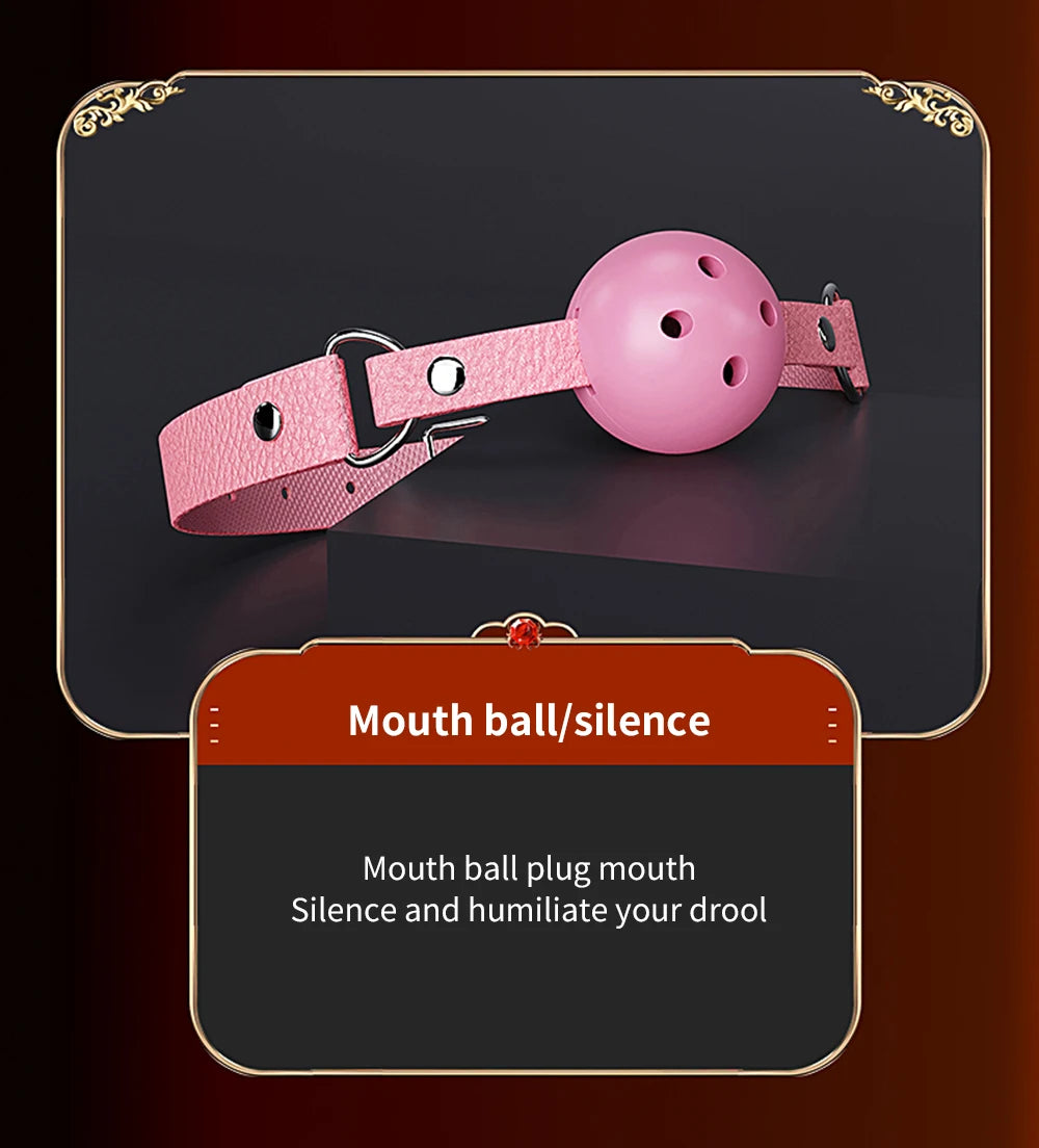 Bdsm Bondage Set Restraint Adult Game Handcuff Neck Collar Wrist Mouth Gag Strap Fetish SM Sex Toys for Woman Couples Product