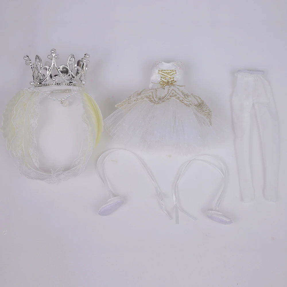 ICY DBS Blyth Doll Dress White Swan Ballet Suit Skirt 1/6 BJD Ob24 Anime Girls
