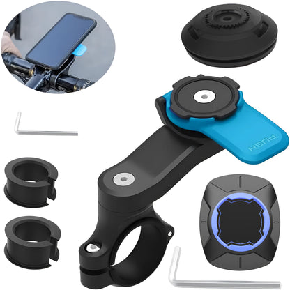 Motorcycle Phone Mount, Anti-Shake Bike Cell Phone Holder with Vibration Dampener, Quick Release Attach/Detach