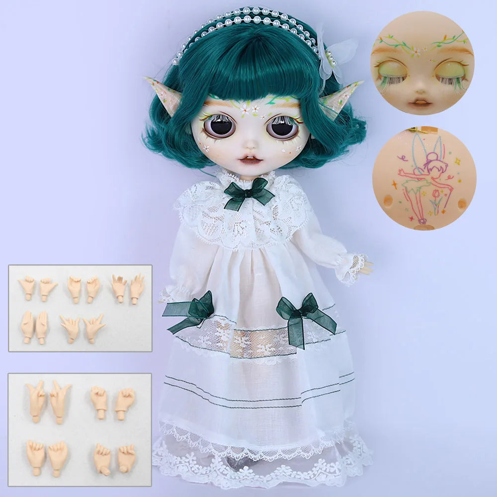 ICY DBS Blyth 1/6 Doll Elf Ear Hand-painted Set Doll Long Eyelash Sleep Doll White Skin Set Gift Toy SD