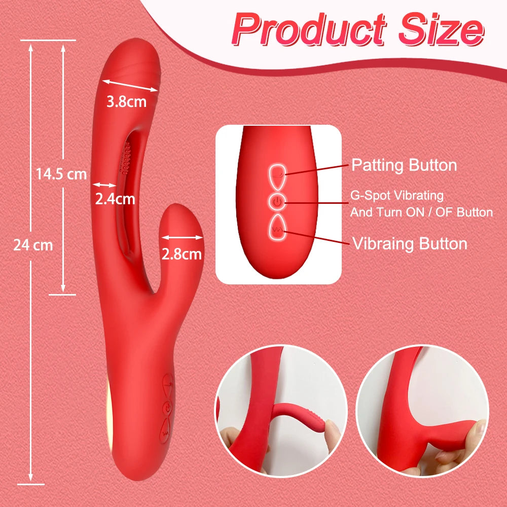2026 Clit Rabbit Tapping G-Spot Patting Vibrator for Women Clitoris Stimulator 21 Modes Sex Toy Female Goods for Adults