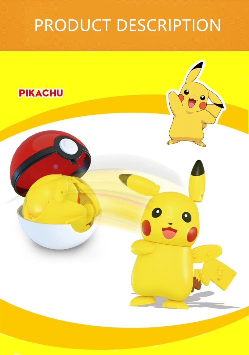 New Pokemon Figures Toys Variant Ball Model Pikachu Gengar Pokeball Dragonite Snorlax  Action Figure Lapras Pocket Monsters Toy