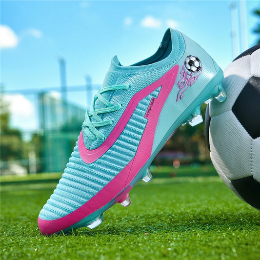New Men Soccer Shoes Outdoor Sport Boys Football Boots Breathable Match Comfortable Long Spikes Training Cleats Adult Non Slip