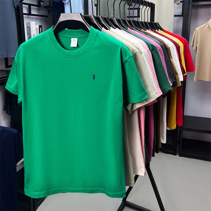 100% cotton breathable short sleeve T-shirt men's summer fashion luxury brand golf Paul embroidery loose casual round neck top