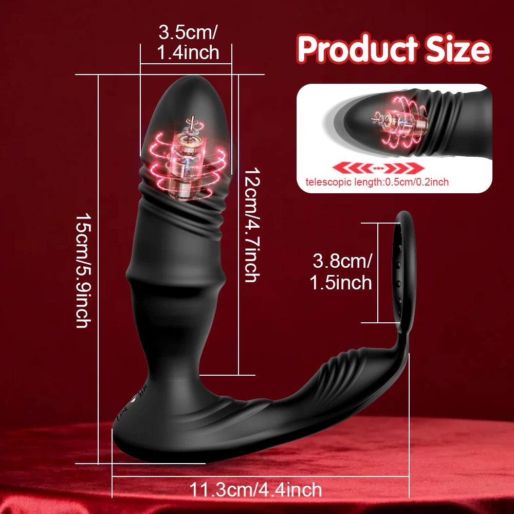 Thrusting Prostate Massager with Ring