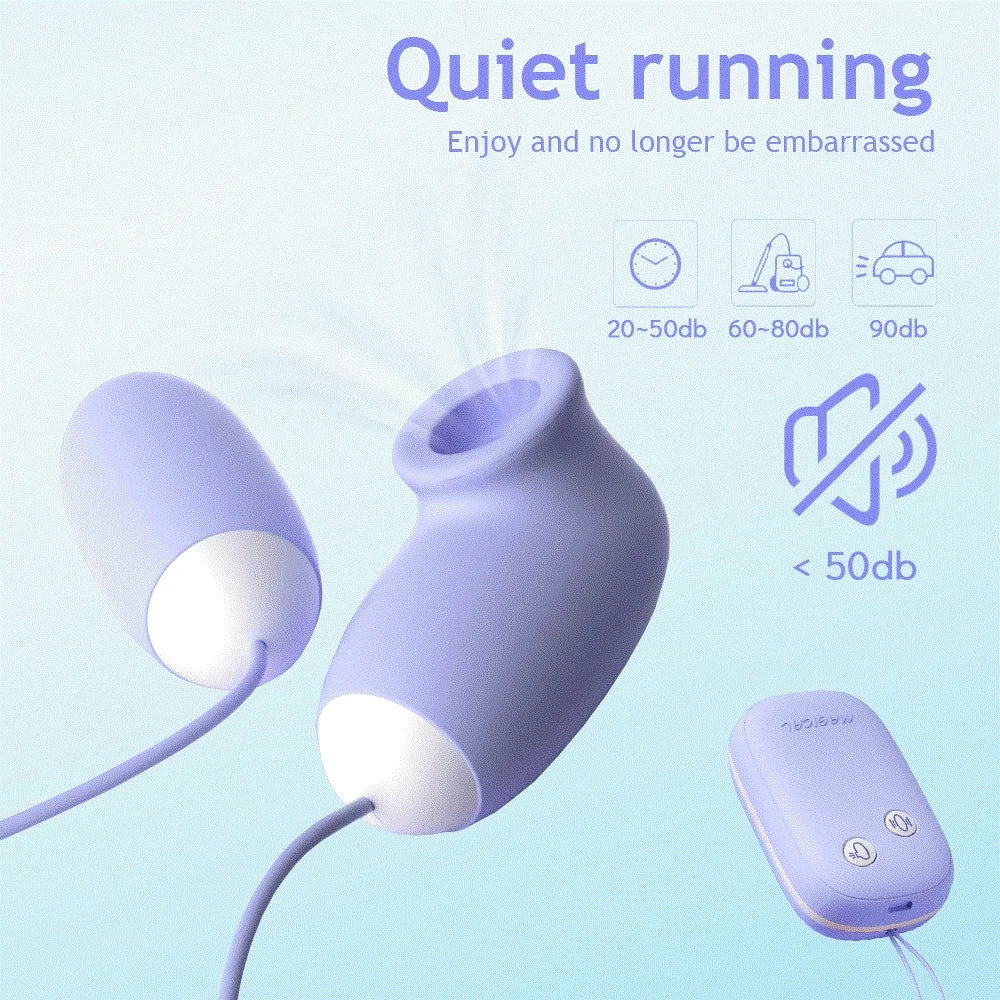 Double Jump Egg Clit Sucker Vagina Sucking Vibrator With Cute Magic Box Female Clitoris Vacuum G-pot Stimulator Nipple Sex Toys