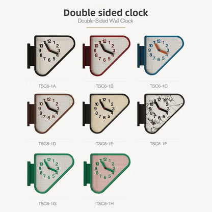Luxury Triangle Wall Clock Corner Double Sided Wall Clock Creative Art Living Room Clocks Kitchen Bedroom Watch Home Decor
