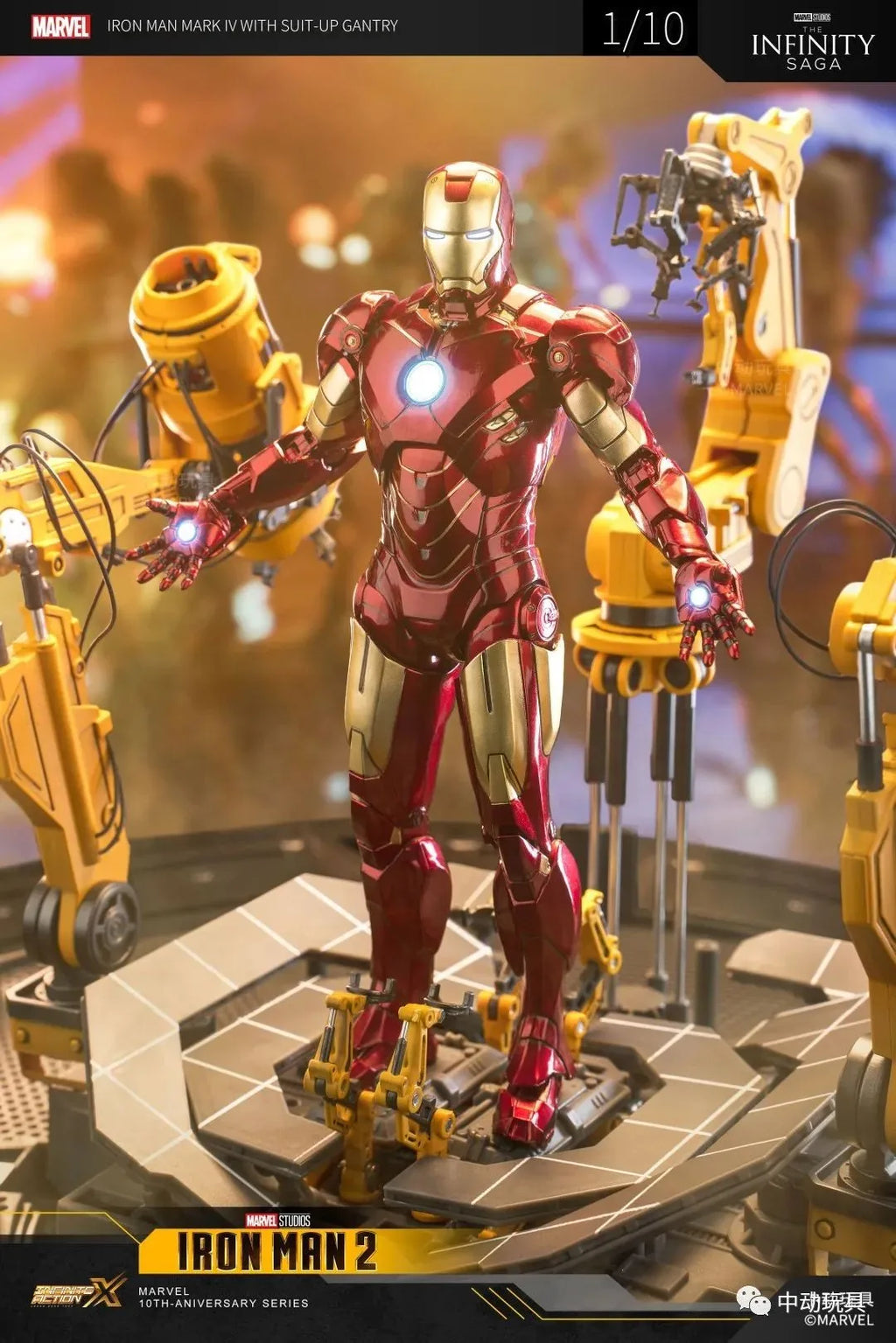 ZD Toys Avengers Iron Man Action Figure MK6 Suit-up Gantry Suit Up Gantry With MK4 Tony Stark Legends Collection Toy Gift