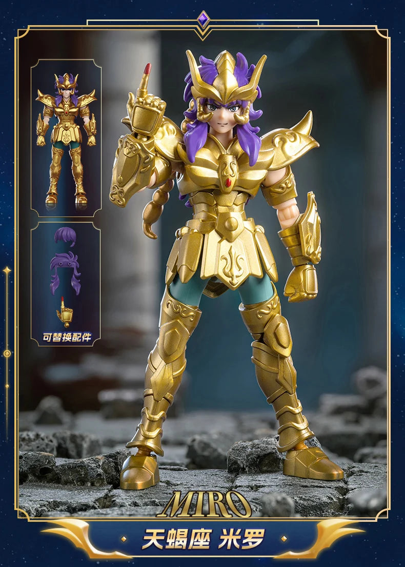 Blokees Galaxy Version Gold Saint Action Figure Libra Dohko Sagittarius Champion Seiya Mu Aiolia Assembly Toys Children Gift