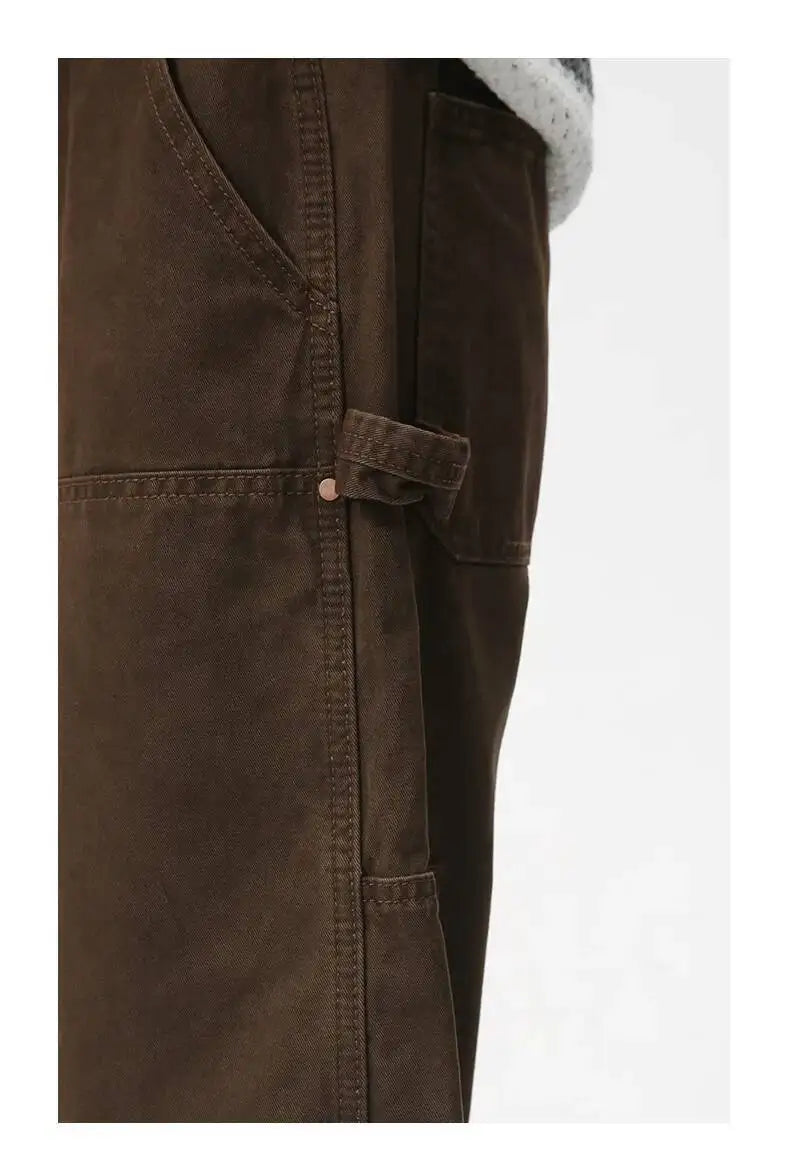IEFB Men's Wear Knee Length Denim Shorts Summer New Multi Pocket Loose Jeans Solid Color Japanese Style Male Overalls 9C6027