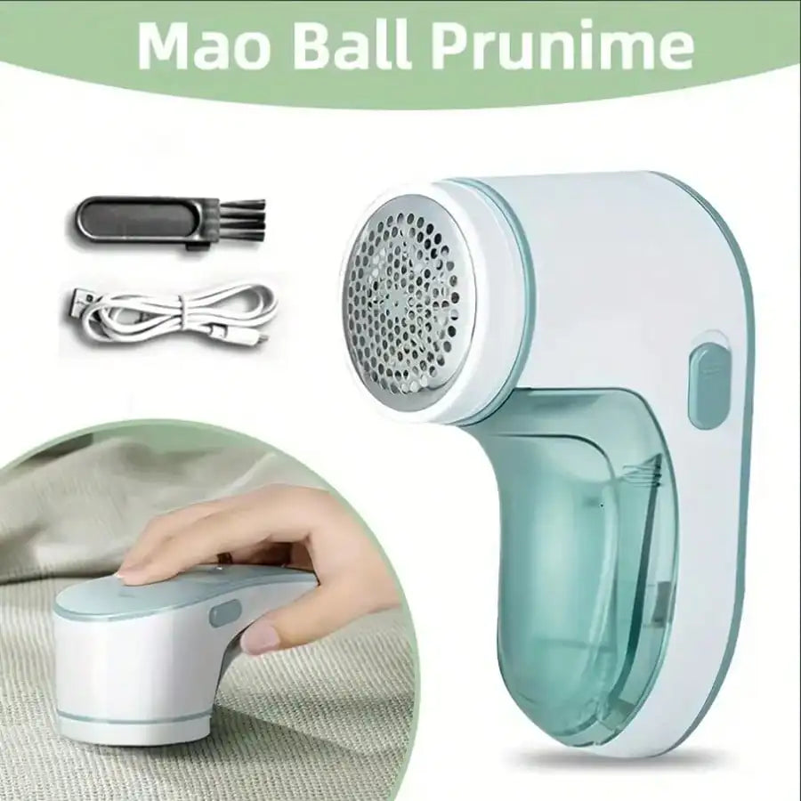 Green Fabric Shaver, Lint Remover For Clothes, Effectively And Quickly Remove Pills, Sweater Shaver With Stainless Steel 3-Leaf Blades And Lock Protection.( Two Blades&One Brush