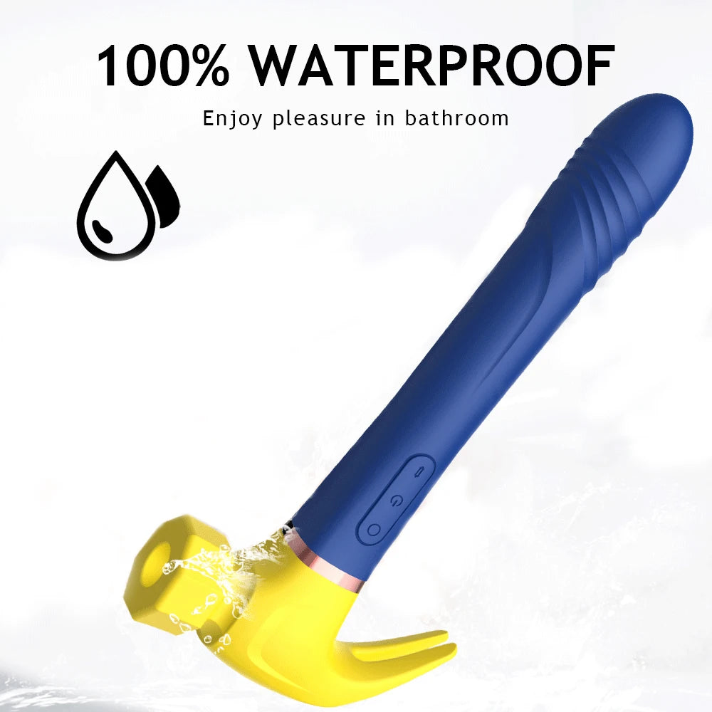 Women G Spot Vibrator 4 In 1 Magic Wand 7-Frequency Sucking Hammer Shape Rechargeable Sucker Vibration Sex Toy For Couple Adults