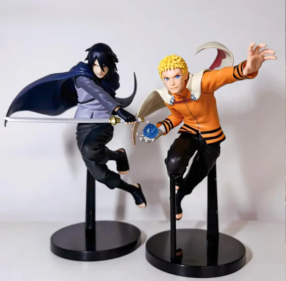 Bandai Naruto Shippuden anime Figures Uchiha Sasuke Hatake Kakashi Combat Form Collectible figure decorative Model Anime Toys