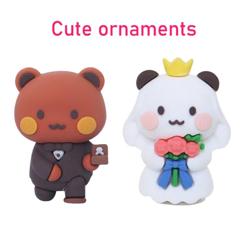 Hot Bubu and Dudu Panda Bear Figure Doll Wedding Figurine Kawaii Action Toy Collection Ornaments for Fans Friends Gifts