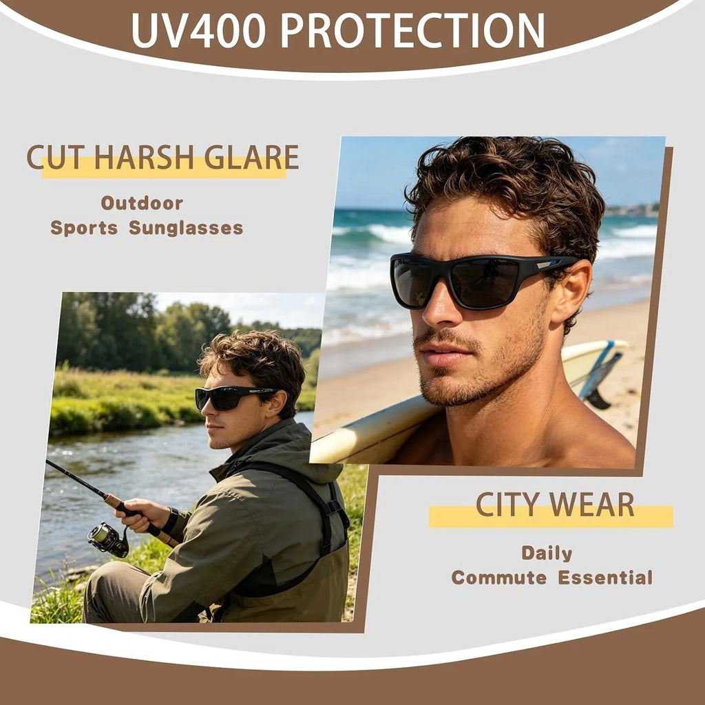 Polarized Fishing Sunglasses UV400, Anti-glare Eyewear for Men Women