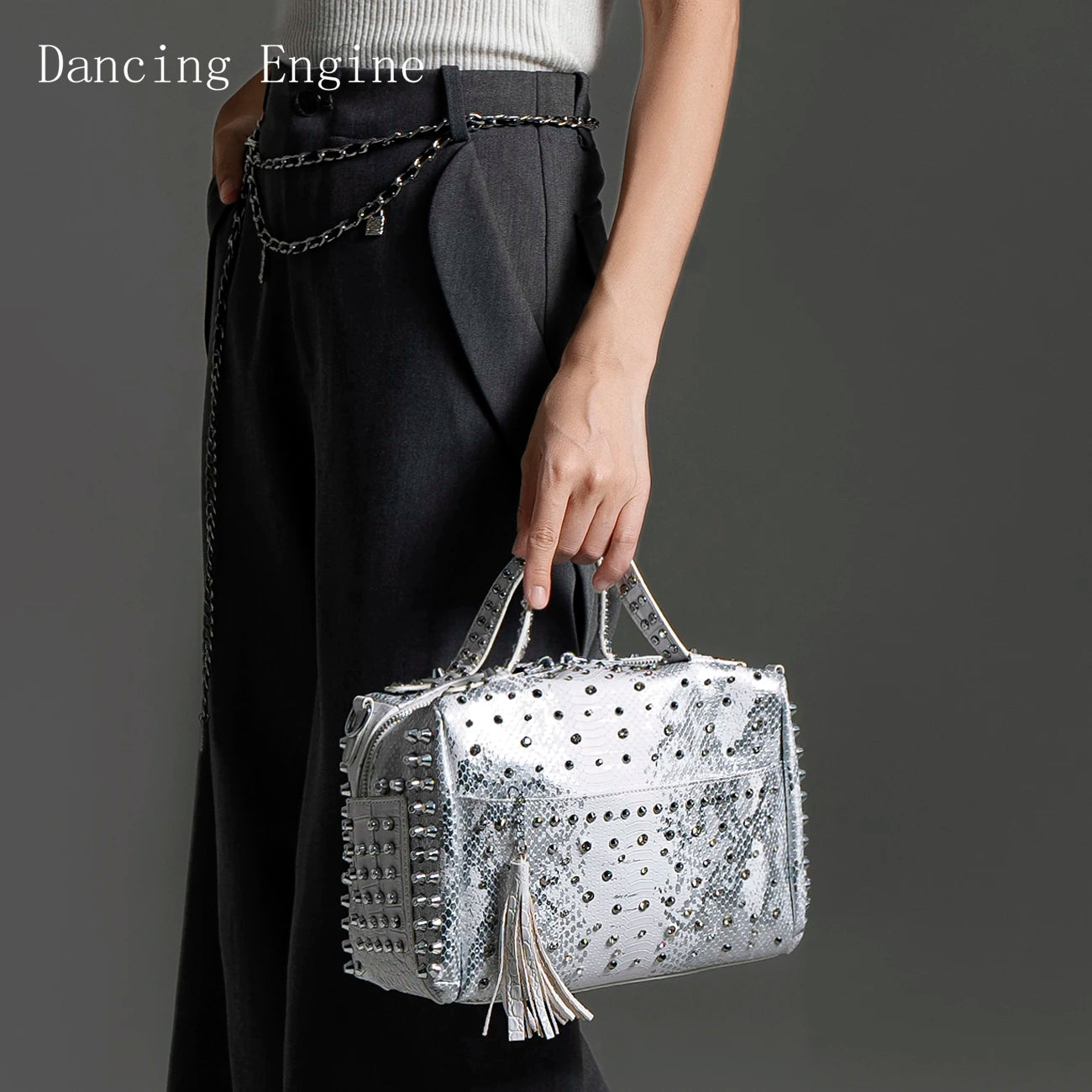 Women's Vintage Rivet PU Leather Tote Bag – Large Capacity, 3 Colors, 2 Sizes