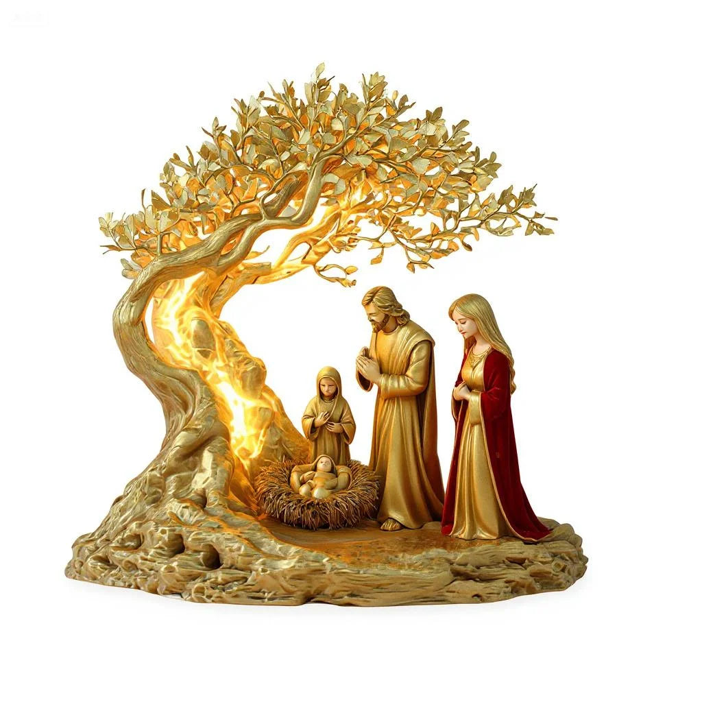 1PCS Nativity Desktop Decoration Statue Home Decoration Office Decora Art Theme Party Decora Christmas Decora Jesus Scene Decora