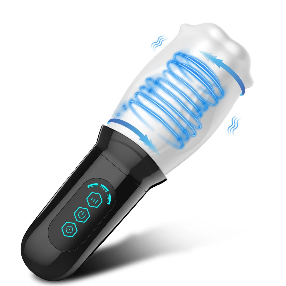 Automatic Male Masturbator Vibration Blowjob Sucking Machine Silicone Vagina Masturbation Cup Sex Toys Adult Goods for Men