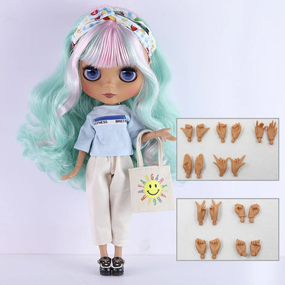 ICY DBS Blyth doll 1/6 bjd joint body doll black skin including clothes shoes casual with 30cm toy gift