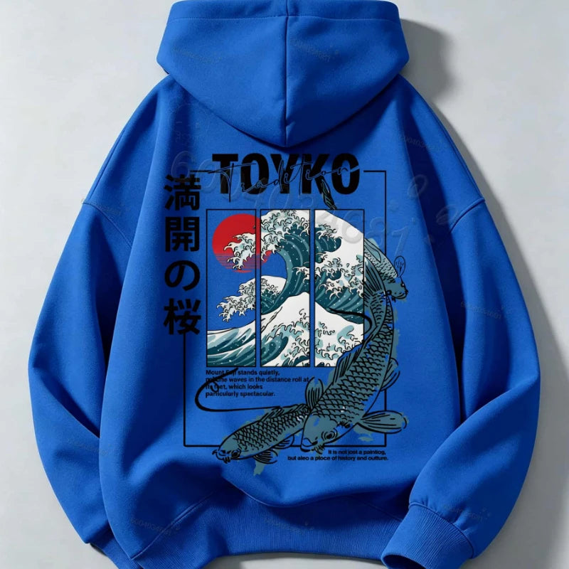 American Retro Cartoon Print Children'sCasual Long-Sleeved Hooded Shirt-Korean Version Warm and Comfortable Boys' and Girls' Top