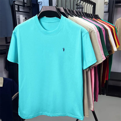100% cotton breathable short sleeve T-shirt men's summer fashion luxury brand golf Paul embroidery loose casual round neck top