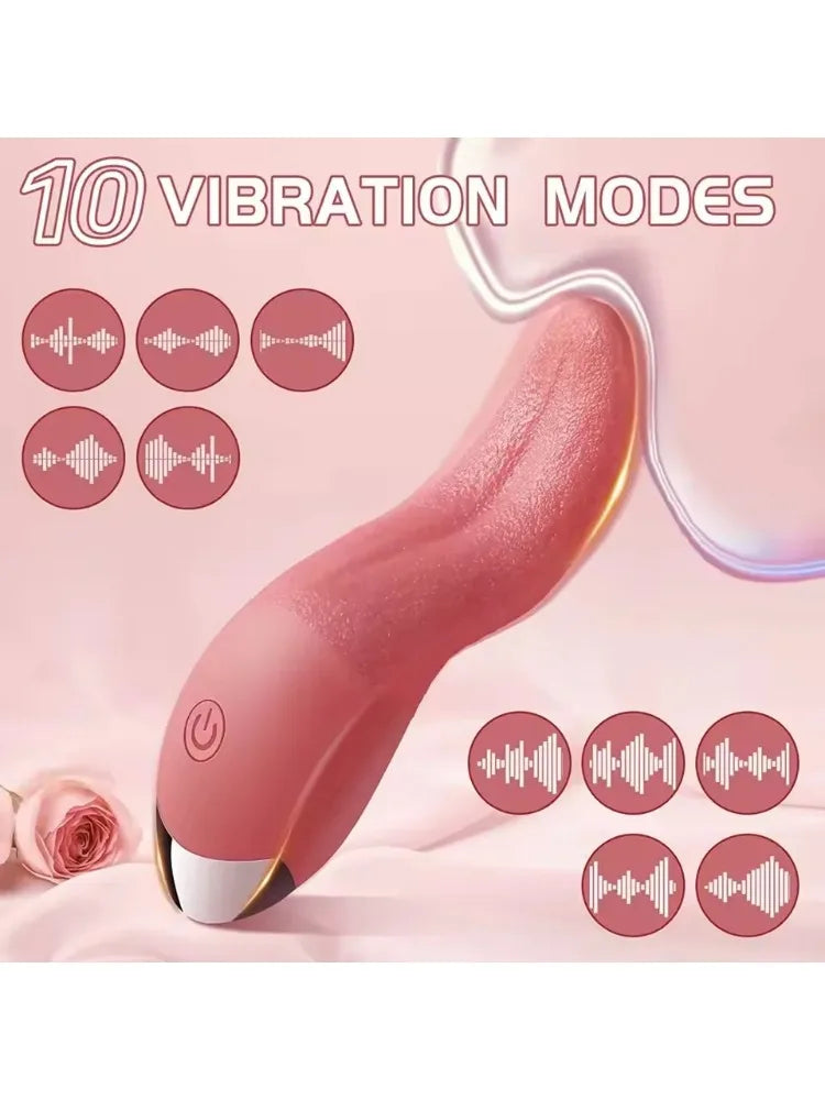 Realistic Tongue Licking Vibrator for Women G Spot Massager Blowjob Clitoris Nipple Stimulator Female Masturbator Sex Toys