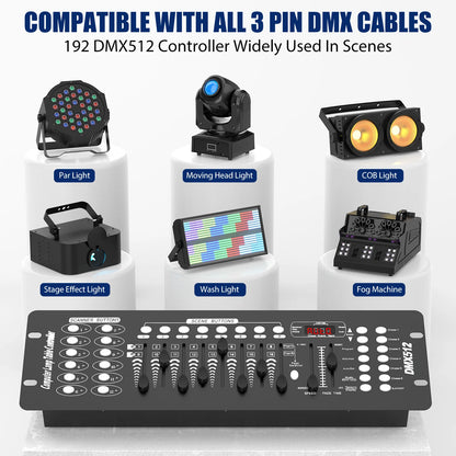 Somspot 192 DMX Controller DJ Equipment DMX 512 Grand Console Stage Lighting Controller For Par Light Moving Head Clubs Concerts