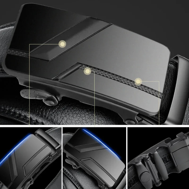 DINISITON Fashion business men's belts, authentic luxury brand belts, metal buckles, high-quality soft belts