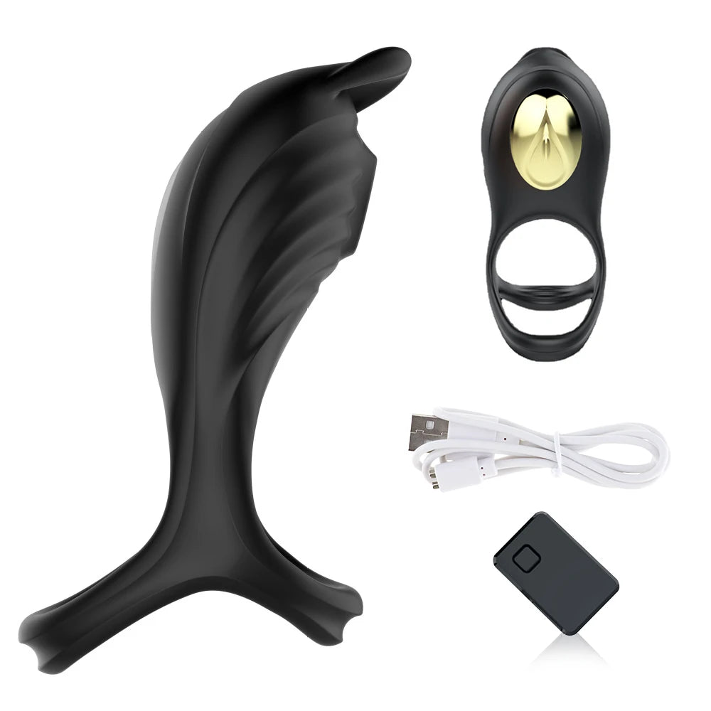 Remote Control Penis Ring Vibrator Sucking Licking Clitoris Stimulator Cock Ring Enlargement Sex Toy for  Adult Man & Couples