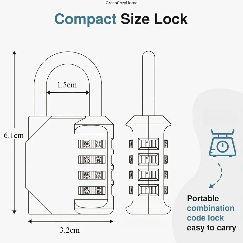 A 4-Digit Combination Lock Designed for Securing Outdoor Items Such As Gym Lockers,Toolboxes,Gates, Fences, Storage Units