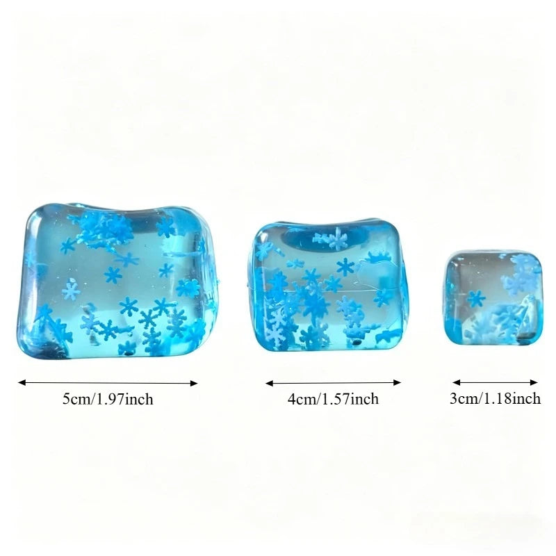 Squishy Snowflake Ice Cubes Slow Rising Sensory Fidget Toy Soft Ice Cubes Stress Relief Squeeze Toy Hand Exercise Calming Tool