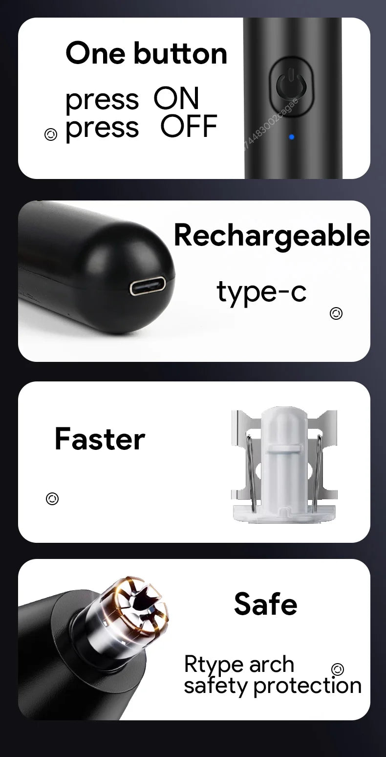 HOT Electric Nose Hair Trimmer Ear Hair Trimmer Eye-brow shaping Professional Safe Painless Portable For Business Trip And Home