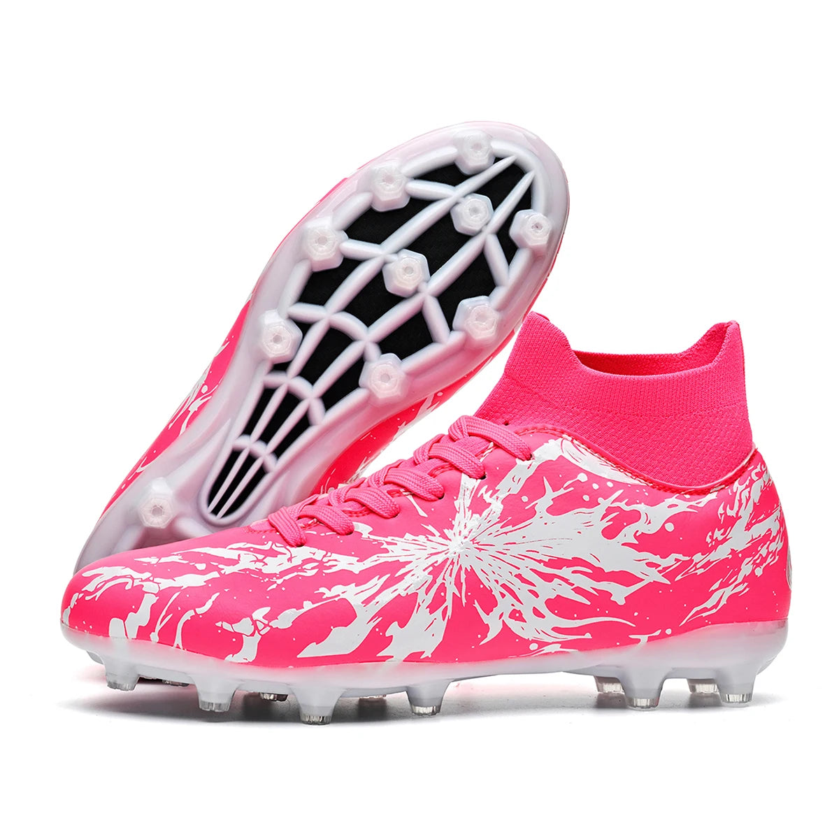 Match Focused AG FG Soccer Shoes High Density PU Fabric Solid TPU Stud Sturdy Structure For Amateur Natural Grass Competitions