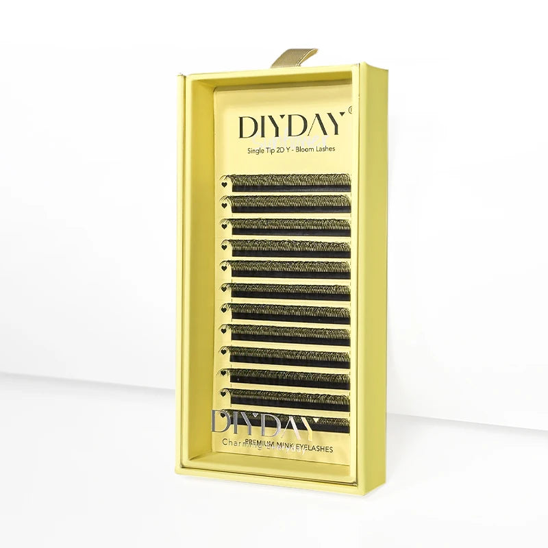 DIYDAY 2D Y Lashes Extension Premade Voume Fans Faux Mink Eyelashes Single Tips 2D Y Shaped Eye Lashes for Makeup Products