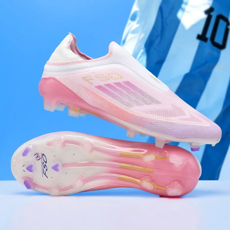 New Men Soccer Shoes Match Adult Long Spikes Non Slip Football Boots Sport Boys Training Outdoor Cleats Breathable Comfortable