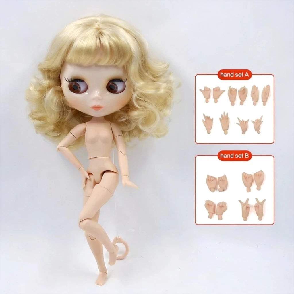 ICY DBS Blyth doll White Skin Glossy face Matte face Joint body with hand set A&B 1/6 bjd suitable diy makeup Special price