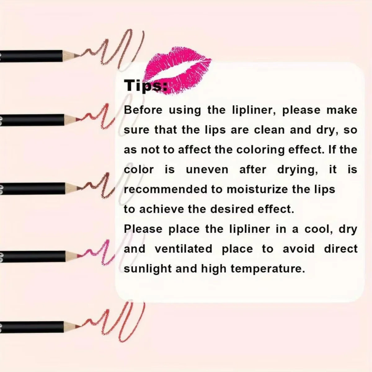 Waterproof Matte Lipliner Pencil Red Contour Tint Lipstick Long Lasting Non-stick Cup Moisturising Lips Makeup 12 Colors