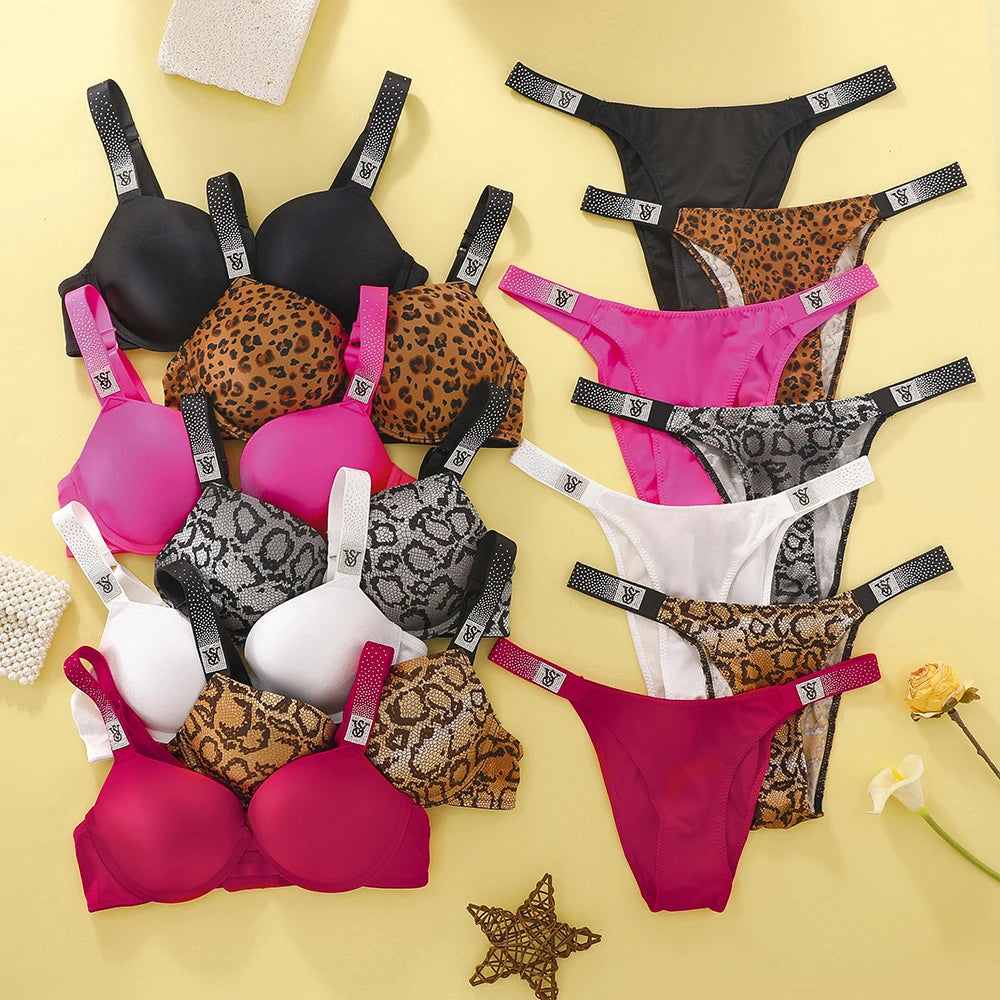 Victoria's Secret New Arrival Women Sexy Push Up Bra And Panty Set Lace Underwear Lingerie Sleepwear Pajamas Plus Size