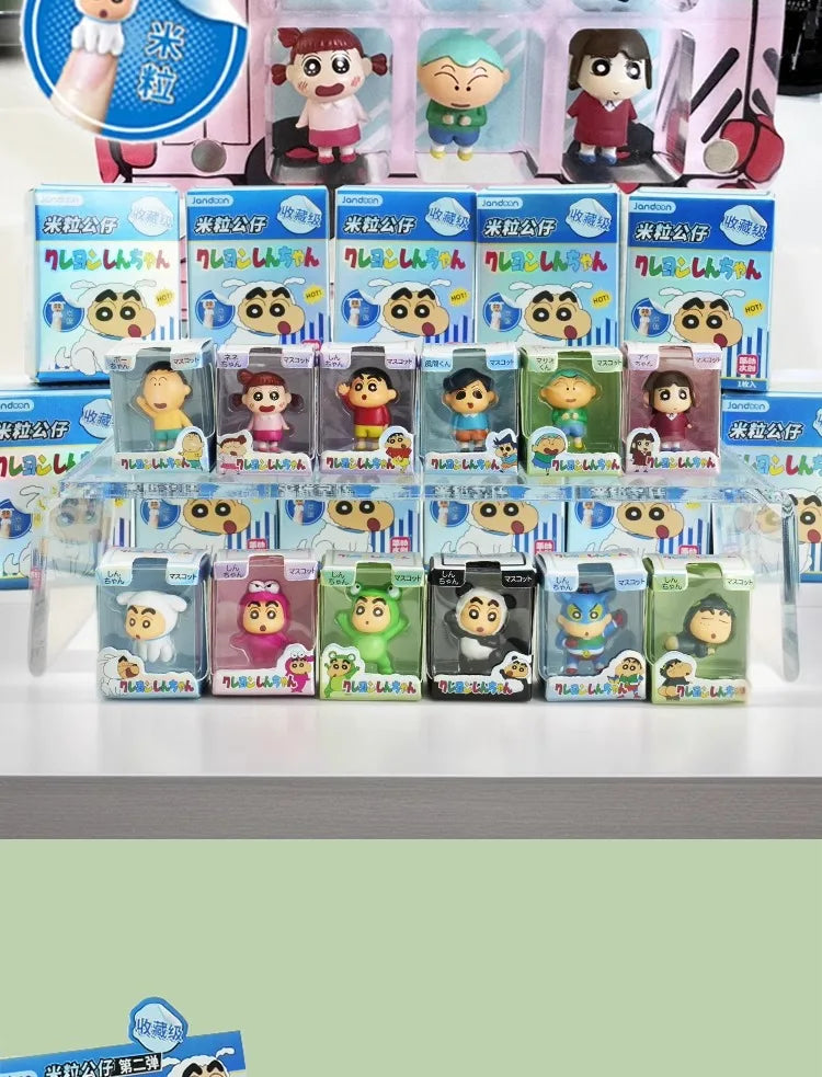 Original JANDOOM Crayon Shin-chan Blind box Shin chan Anime Figure Rice grain Doll Mini Figure Cute Cartoon Model Kids Toys Gift