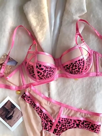 Women's Leopard Print Bra Set