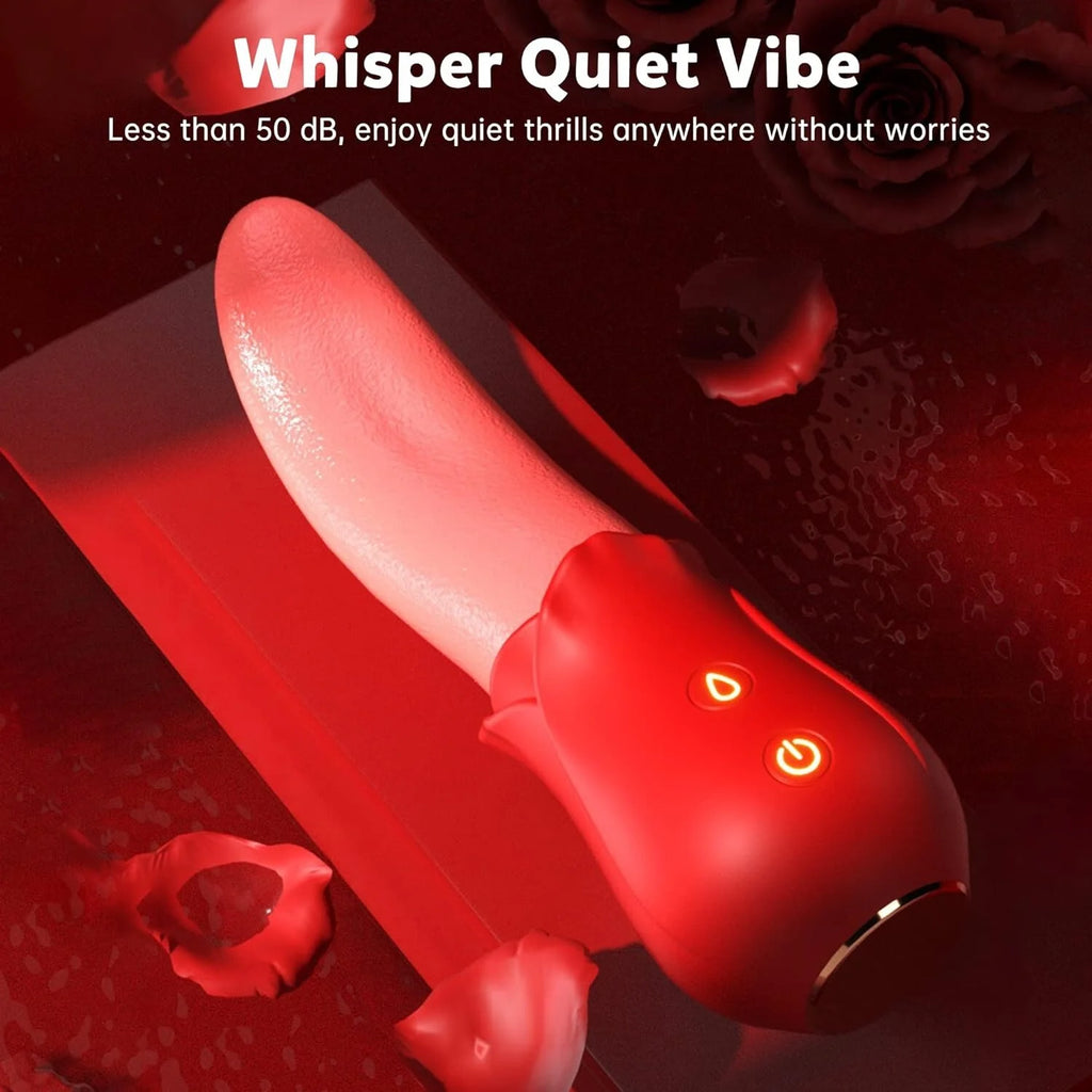 Clitoral Vibrator Adult Sex Toys for Women,Rose Sex Toy Realistic Tongue Vibrators Toys for Licking Clitoris Nipple Massager