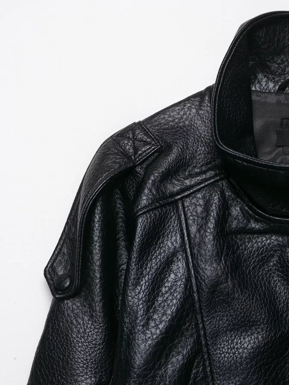 TFMLN 2025 Women Faux Leather Loose Jacket High Street Stand Collar Long Sleeve Coat Fashion Causal Zipper Outwear Autumn Winter